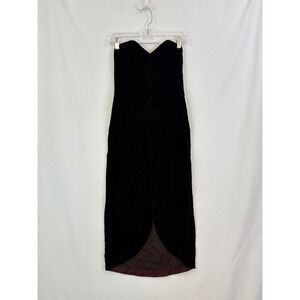 Vintage BB‎ Collections Black Velvet Strapless Sweetheart Dress Size 8, 36 bust